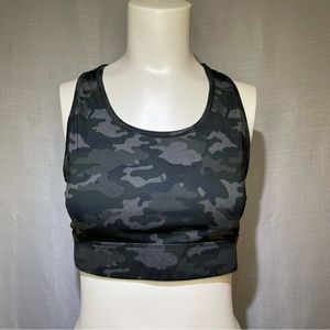 Fabletics Black and Dark Grey Camo Sports Bar Size S-M